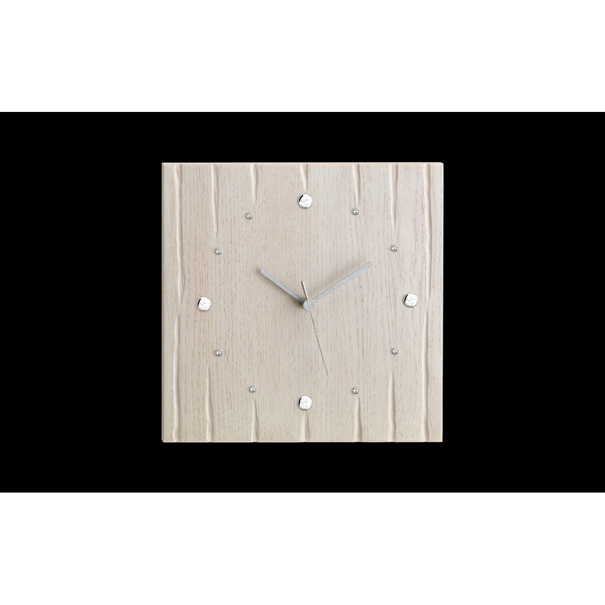 Ρολόι επίτοιχο σε ξύλο με χειροποίητη παλαίωση+Ασήμι+Swarovski